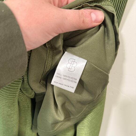 Baltic Born Women's Athena Maxi Dress Pleated Green Short Sleeve V Neck Small - Picture 7 of 8